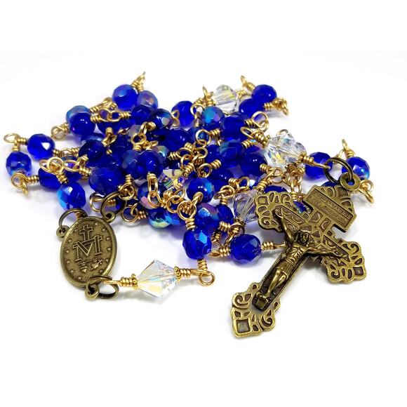 Pardon Indulgence Crucifix, Five Decade Catholic Rosary, Miraculous Medal Center - Picture 2 of 10